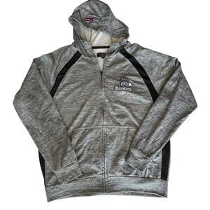 Mens Hoodie Size Large Maui Built Embroidery Zip-Up Pockets Grey Hawaii